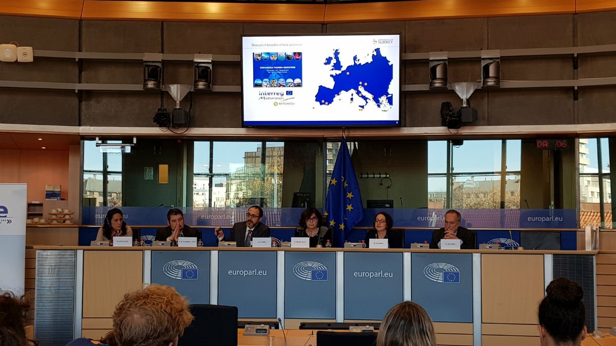 Professor Xavier Font is joined by panel members at the European Parliament