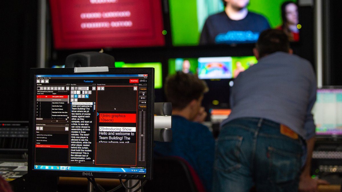 View of computer screens with software shown