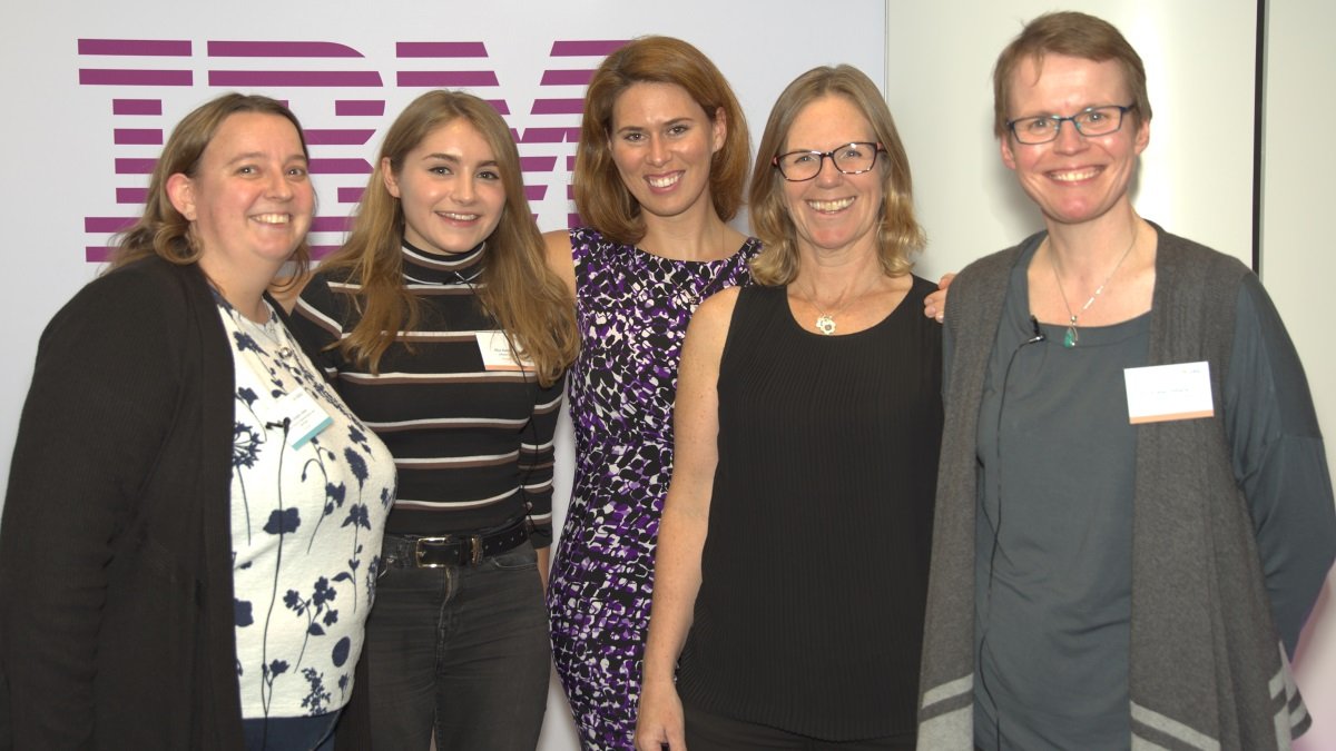 Five women in a line