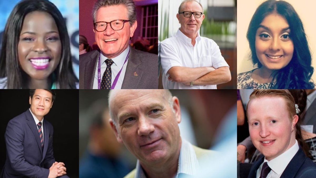 Seven winners of the Alumni Awards