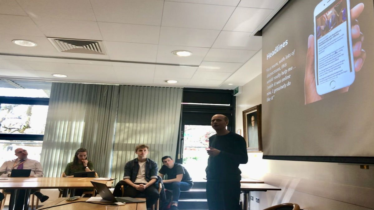 Tristan Fearne presenting at the DWRC seminar