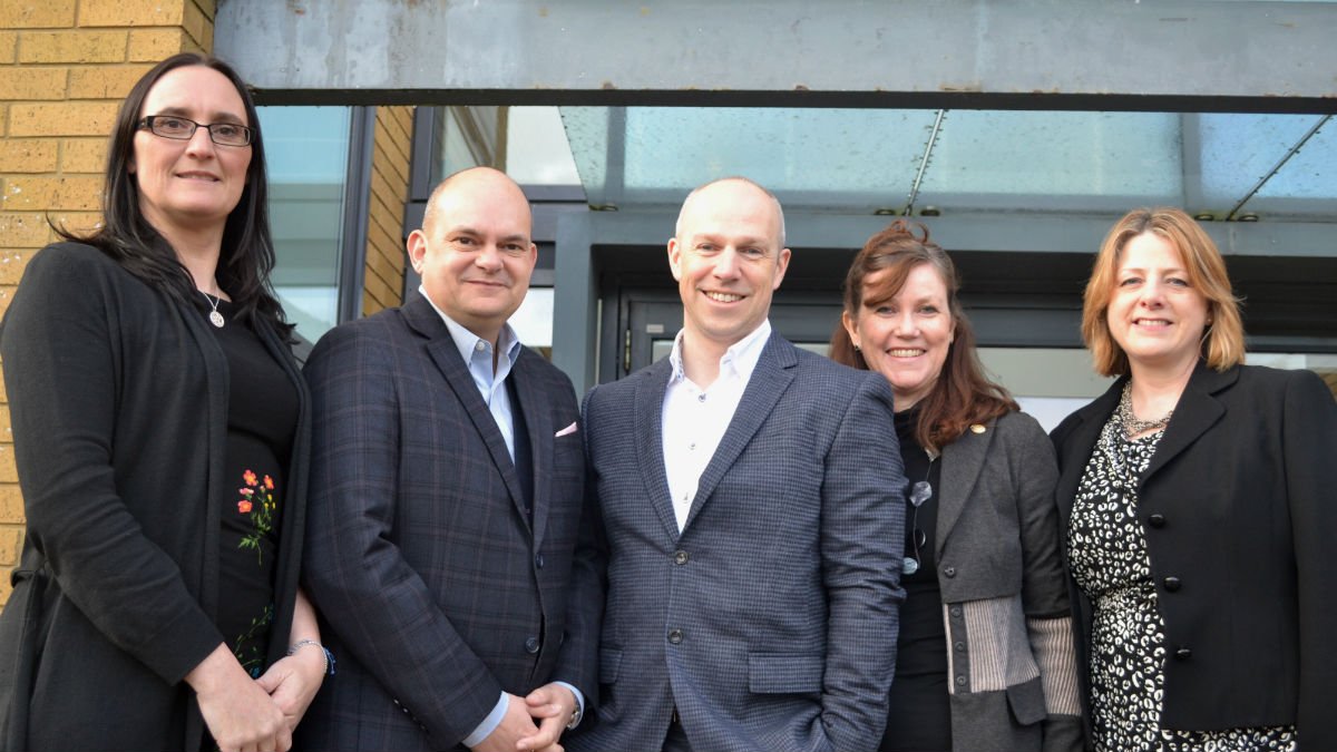 Prof Caroline Scarles and Prof Nigel Morgan from the University of Surrey with Visit Surrey’s Richard Veal, chair Christine Howard and board member Tracy Carroll.