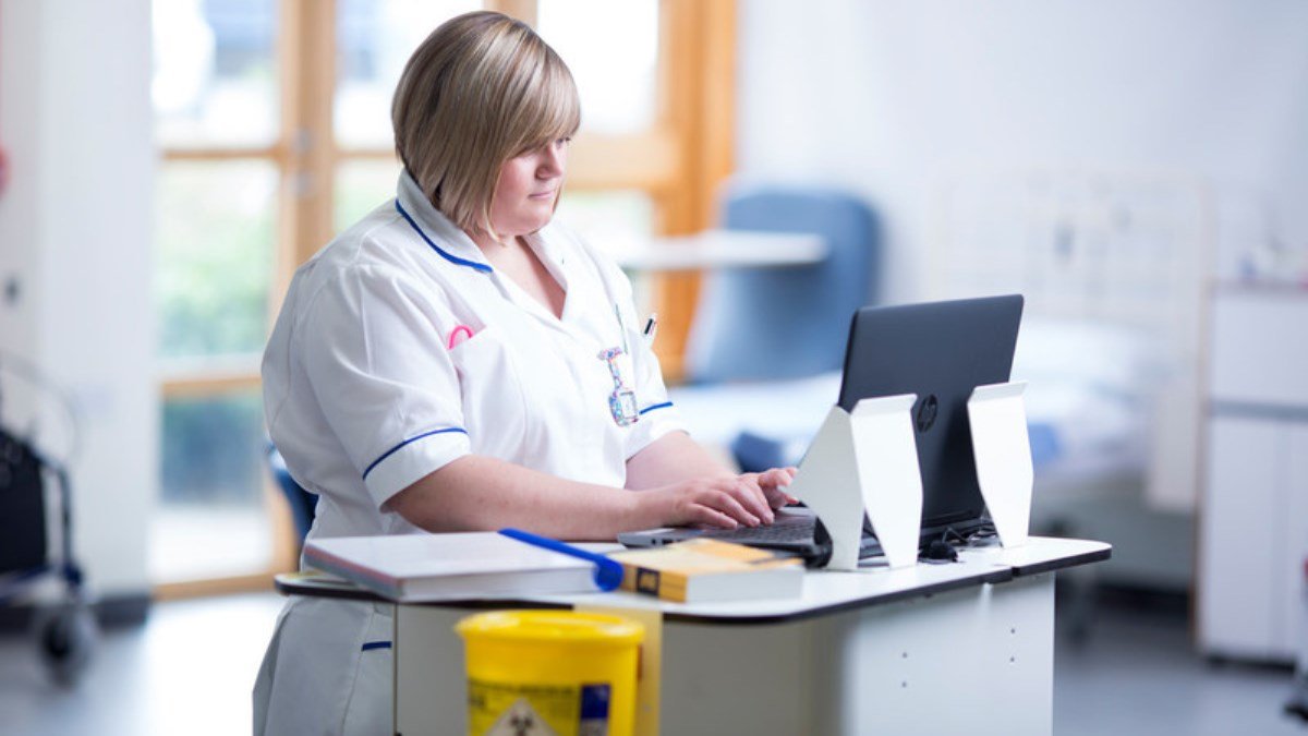 Nurse at computer