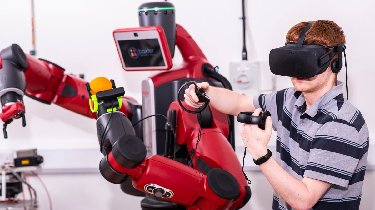 Robot with student