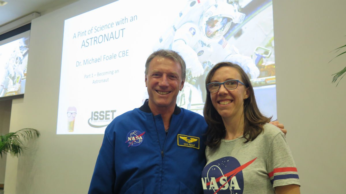 Michael Foale with Dr Heather Campbell