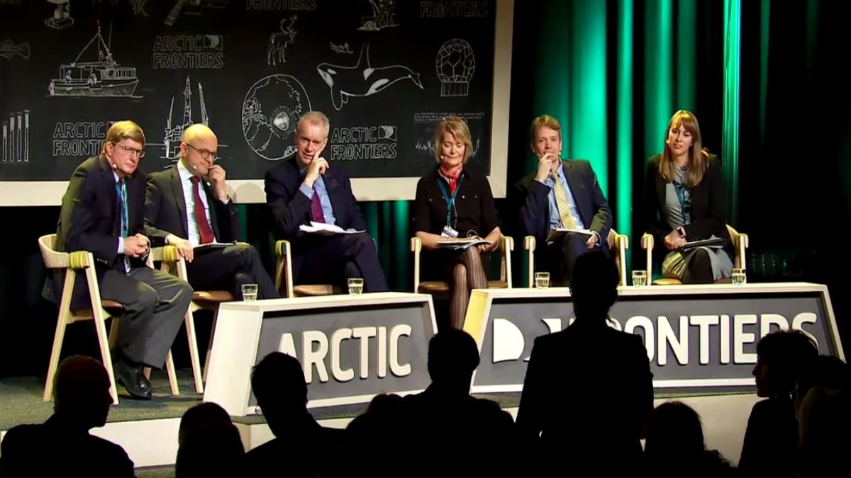 Part of a broadcasted panel discussion on 'Blue Growth Through Green Thinking' at the Arctic Frontiers Conference in 2019