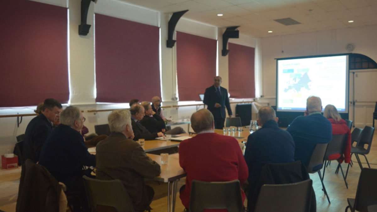 People at air pollution workshop
