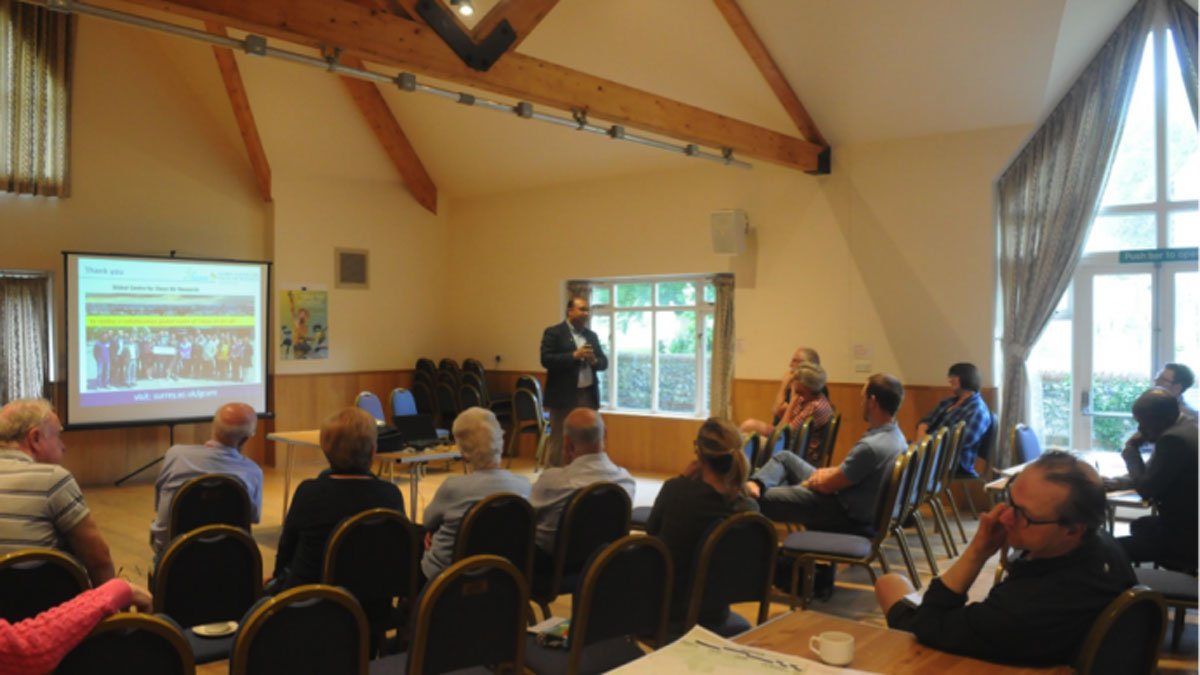People at air pollution workshop