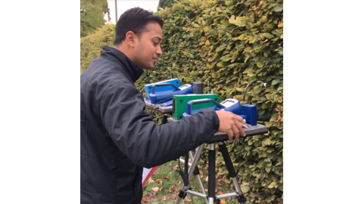 Man using equipment