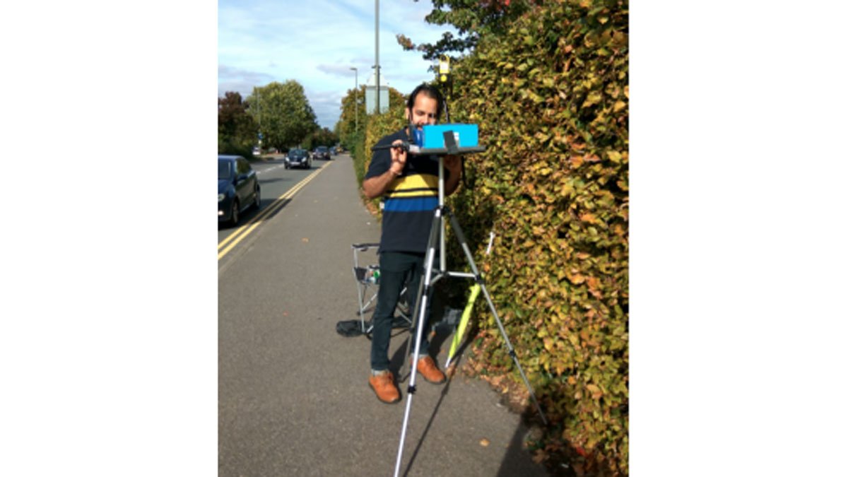 Man using equipment
