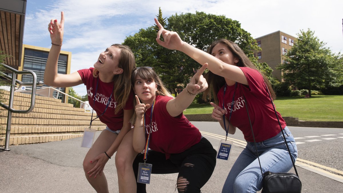 Group of female students at the open day