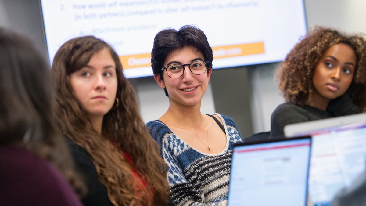 Group of female students smiling