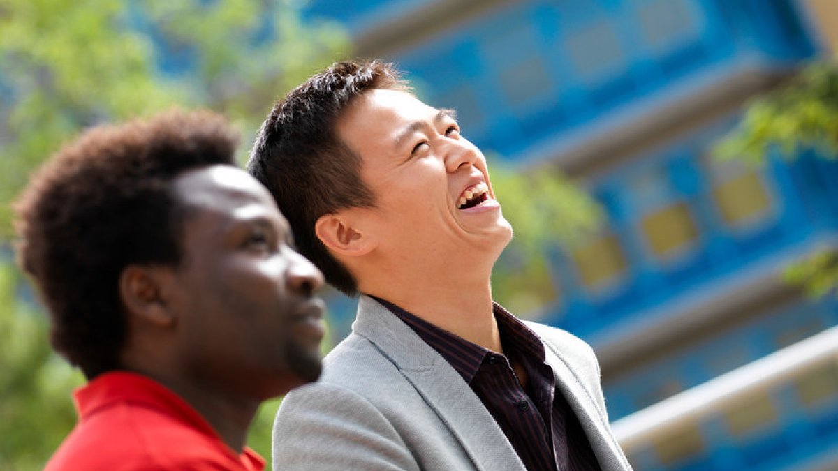 Students laughing