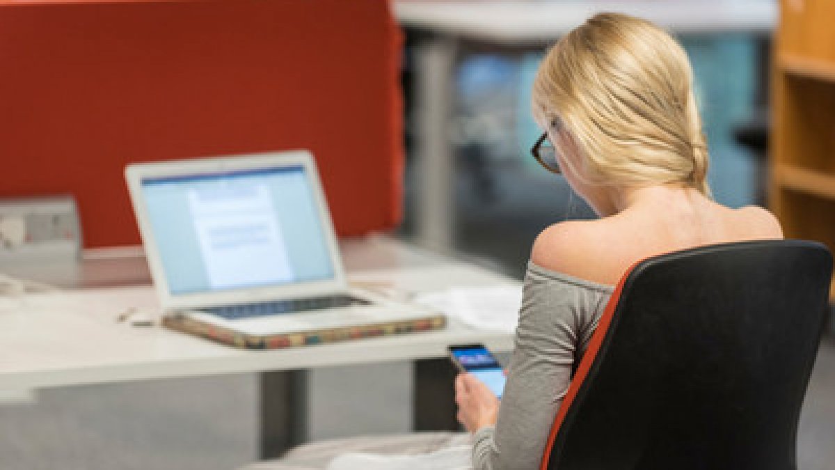 Student using computer