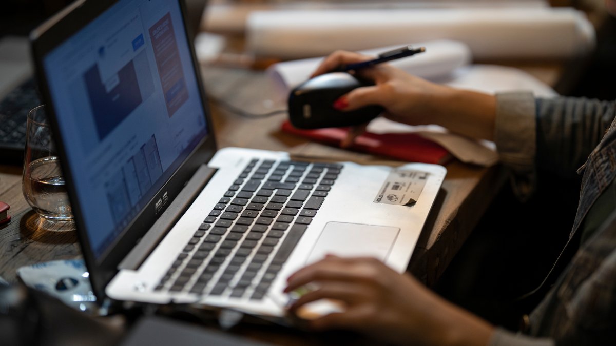 Person working on laptop