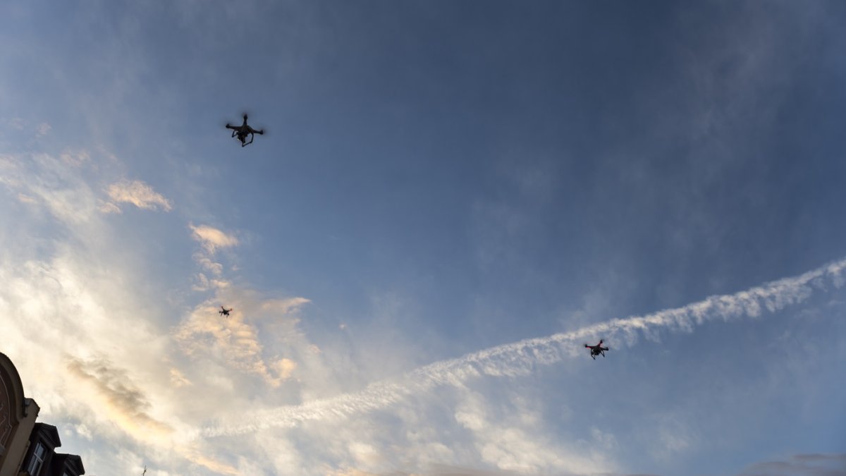 Drones in sky