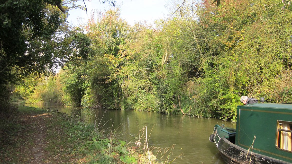 A man on a canal boat