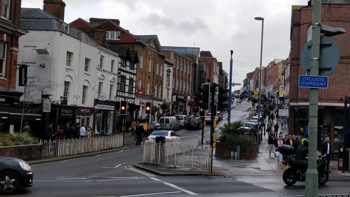 Busy high street in Guildford