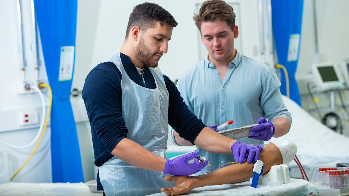 nursing students at a simulation