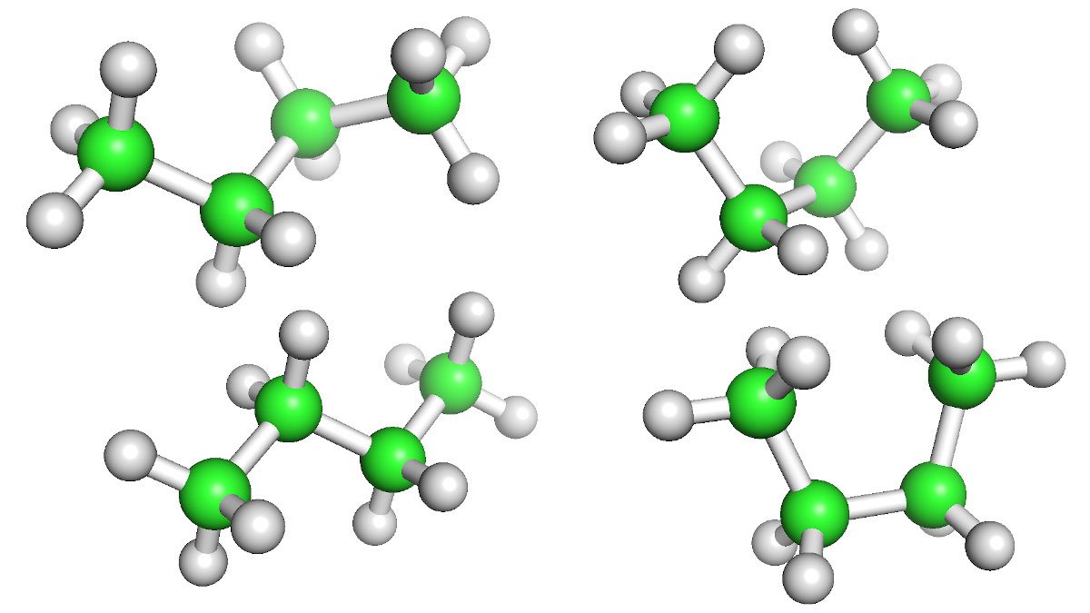 Illustration of butane molecules.