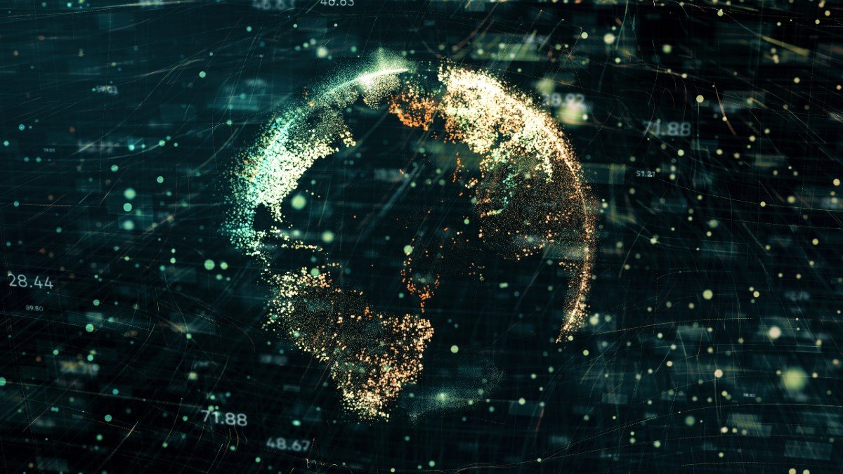 Image representing a digitally connected globe