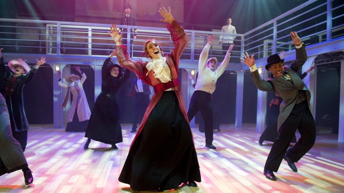 Students at the Guildford School of Acting performing a socially distanced Titanic production
