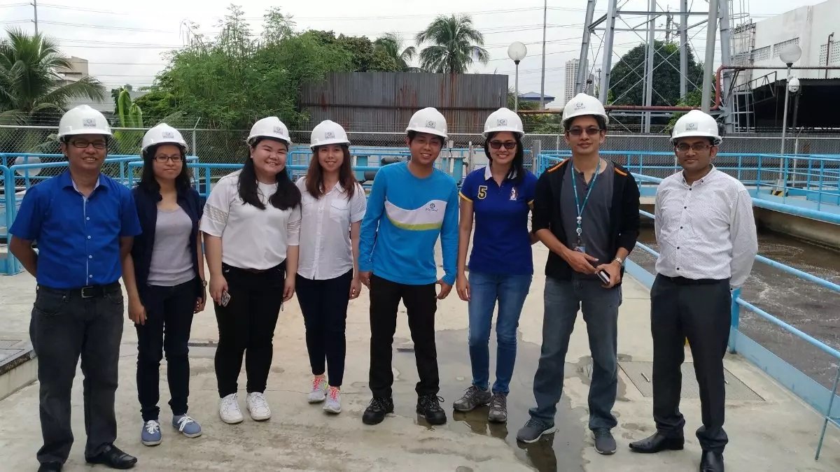 Project team at the sewage treatment plant in Manila, Philippines