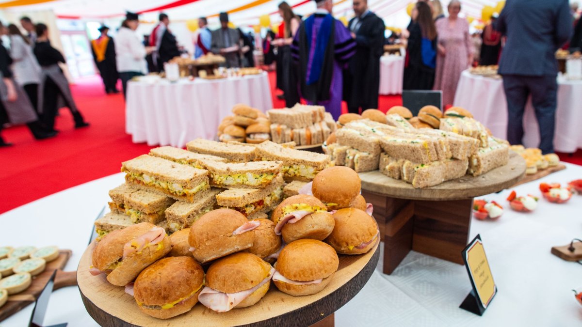 A photo of the afternoon tea available at the reception