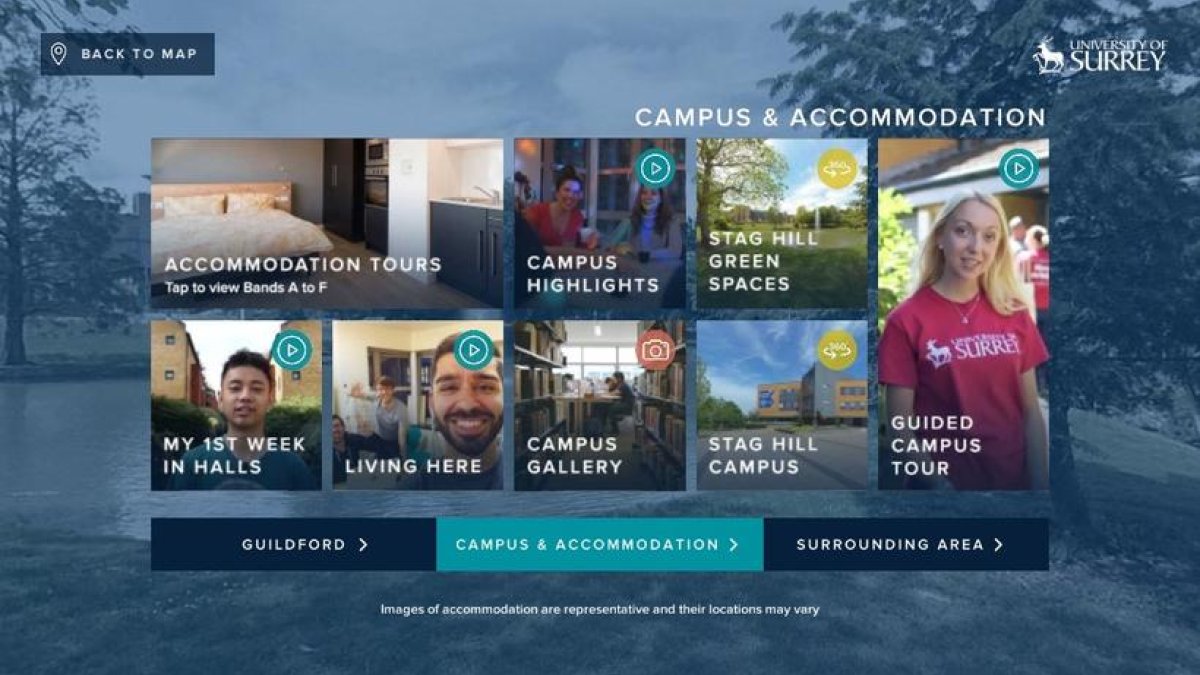 Virtual reality campus tour image