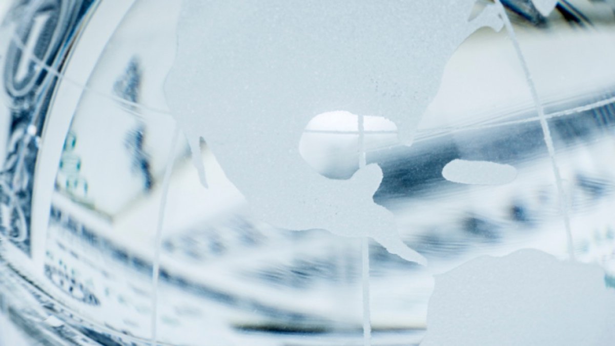 Close-up of glass globe