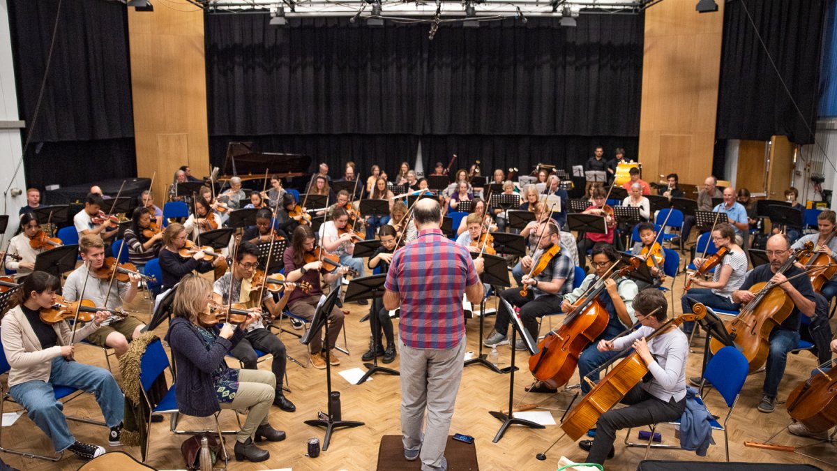Musicians at University of Surrey's Community Orchestra Day, September 2022