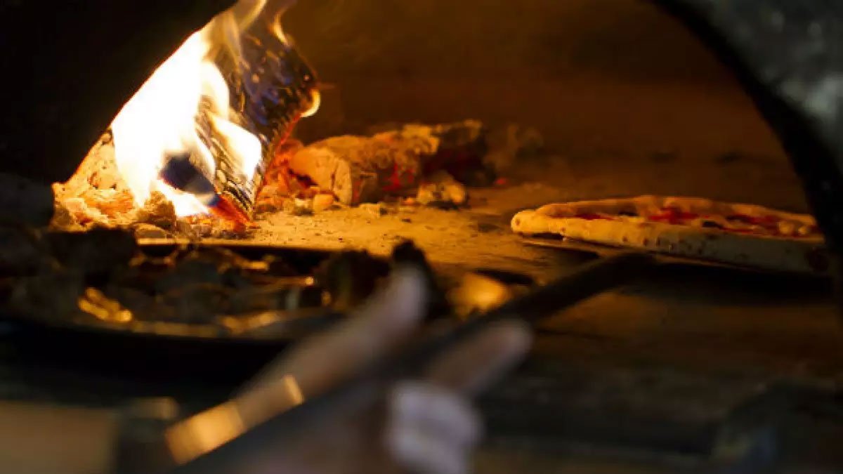 Pizza in oven