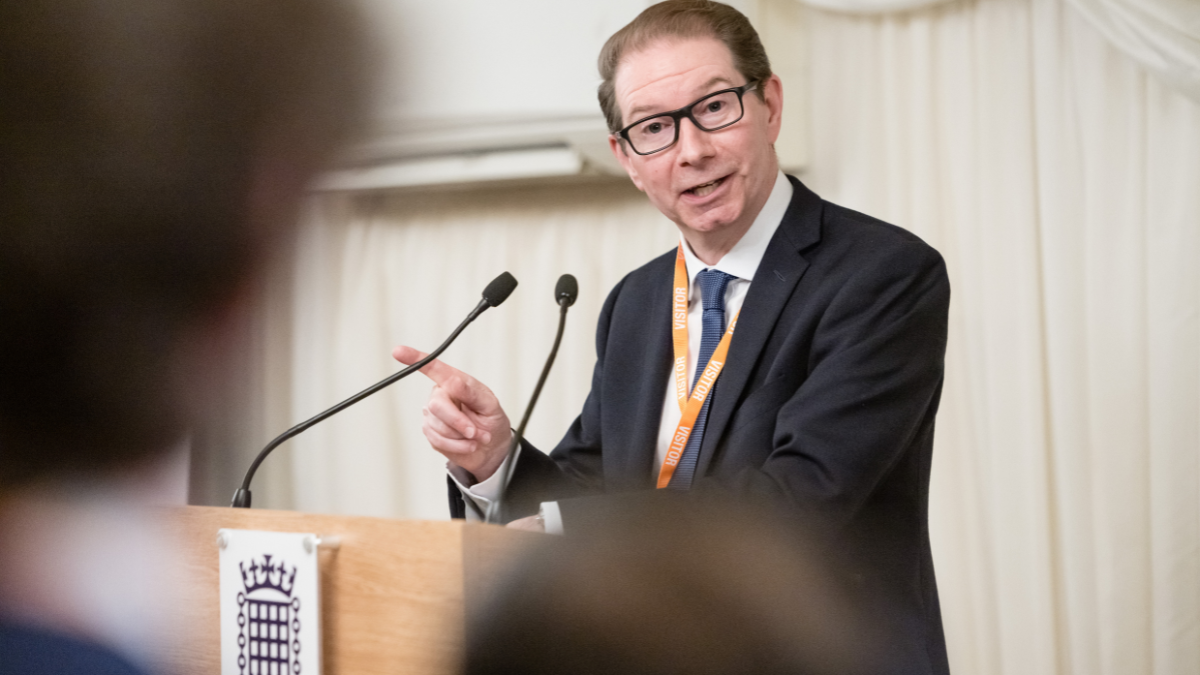Vice-Chancellor Professor Stephen Jarvis speaking at the London Alumni Reception