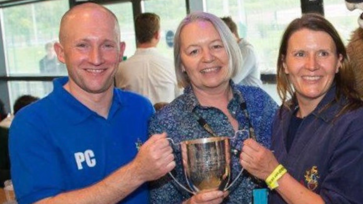 Paul Cliff holding the GradSport cup