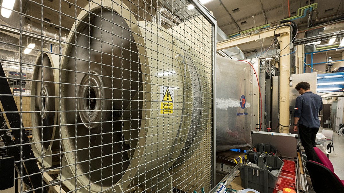 Twin fans in EnFlo wind tunnel