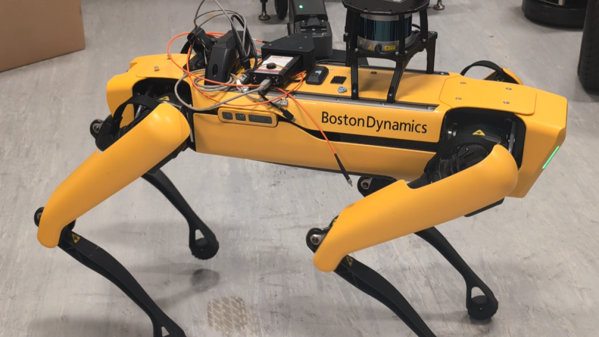 Robot dog in a lab