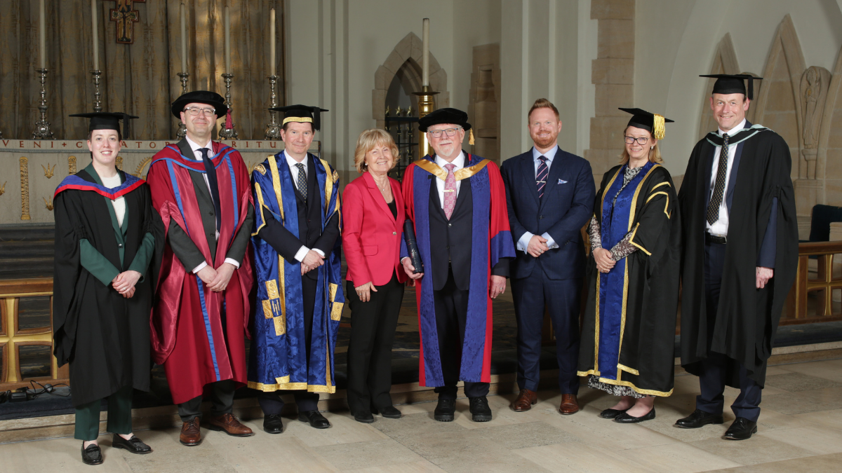 A photograph from Dr Ebsworth's honorary degree ceremony in April 2026