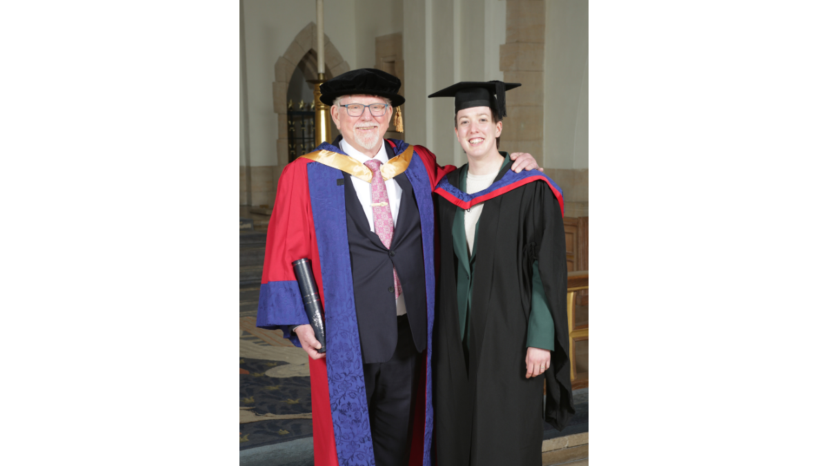 David with Rachel at this Honorary Degree Ceremony in 2026