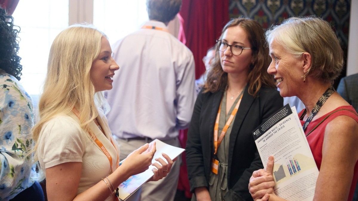 Megan Ward with Professor Dame Angela McLean, Chief Scientific Advisor to the UK Government