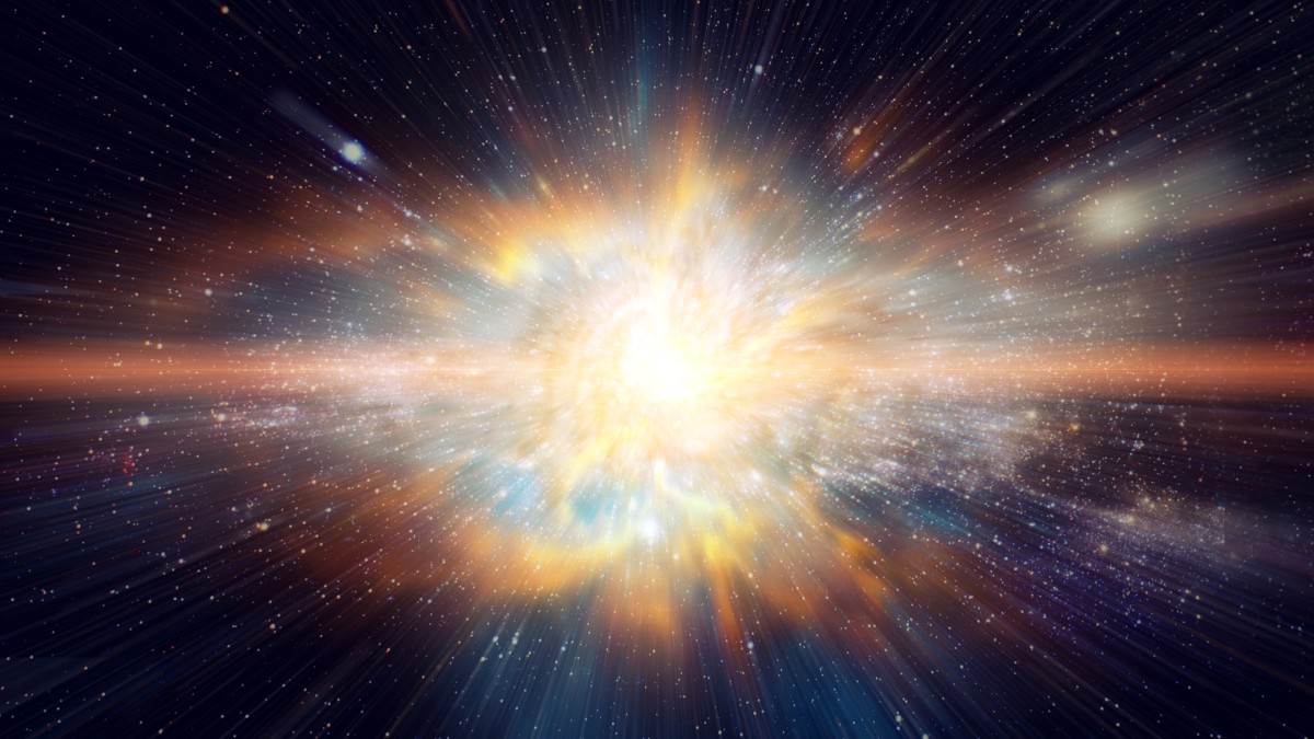 Simulation of a star exploding in space