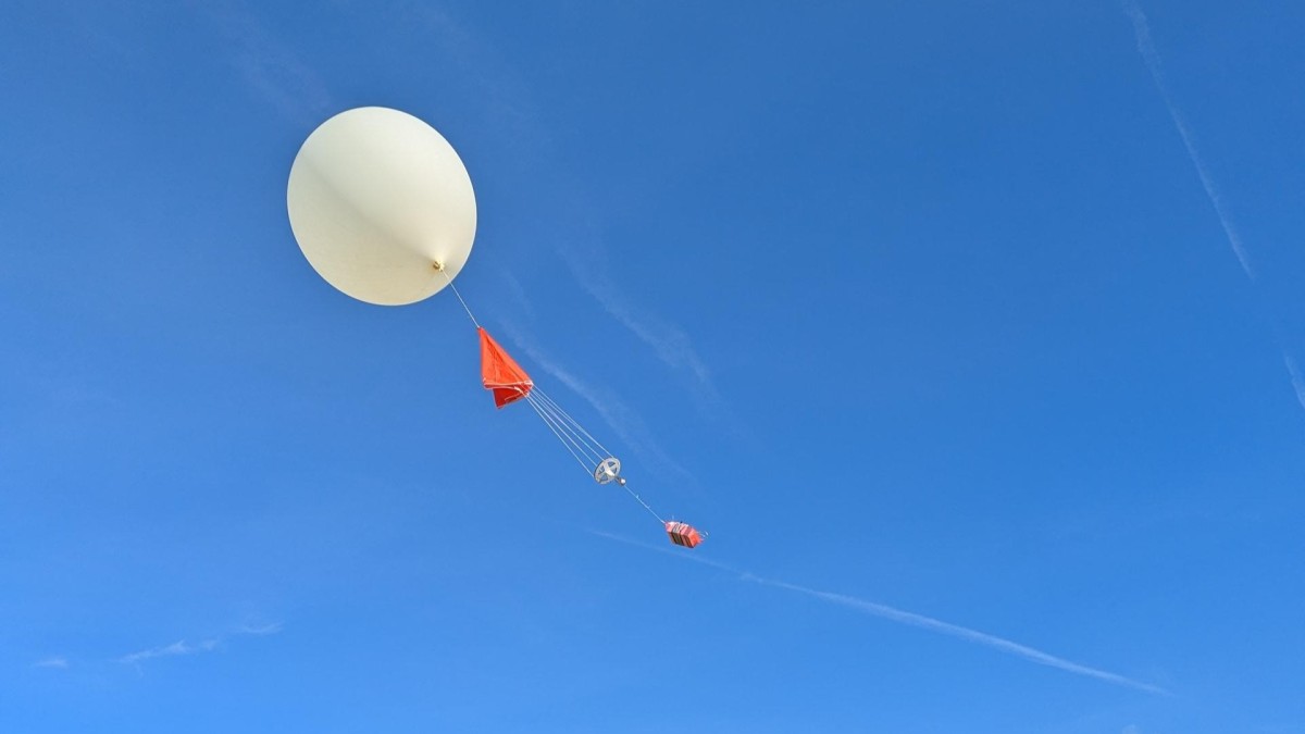Giant balloon flying into the atmosphere 