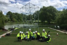 A group of Surrey Undergraduate students during the DAD Project- construction day