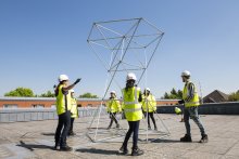 A group of Surrey Undergraduate students during the DAD Project- construction day