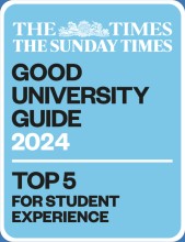Top 5 for Student Experience Times Good University Guide 2024 badge
