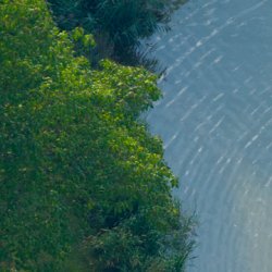 View of lake from above