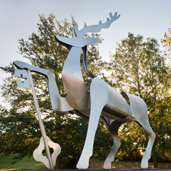 The stag statue on the University of Surrey campus