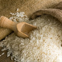 Sack of rice with ladel
