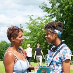 student at the open day