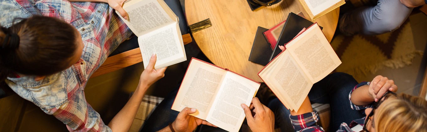 Students reading books