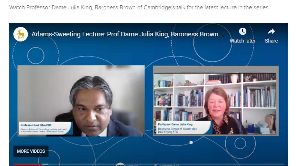 MC for the evening at “The path to net zero emissions in the UK”; given by Professor Dame Julia King, Baroness Brown of Cambridge, an internationally renowned engineer and climate change expert.